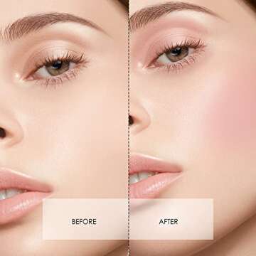 CATKIN Powder Blush Pink Nude Eyeshadow Palette Cheek Highlighter Makeup Palette (C01 Pink)