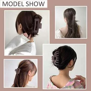 12 Pack Hair Claw Clips for Thick and Thin Hair
