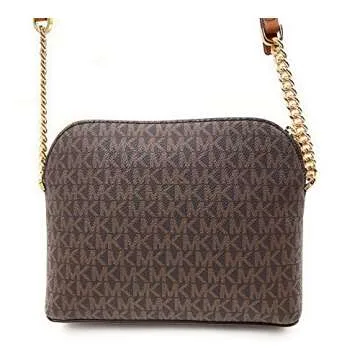 Michael Kors Jet Set Medium Crossbody Leather Handbag (BROWN)