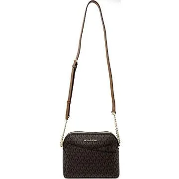 Michael Kors Jet Set Medium Crossbody Leather Handbag (BROWN)