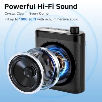 Wireless Voice Amplifier with Dual Microphones for Professionals