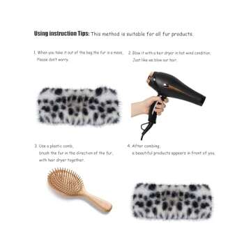sy soul young Faux Fur Headband with Elastic for Women's Winter Earwarmer Earmuff(One Size,Leopard)