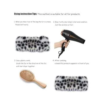 sy soul young Faux Fur Headband with Elastic for Women's Winter Earwarmer Earmuff(One Size,Leopard)