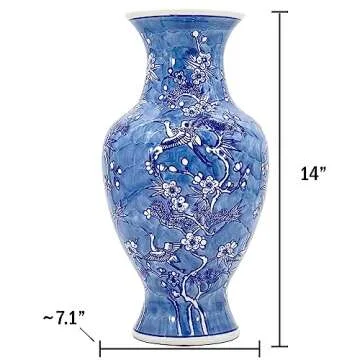 Elegant Chinoiserie Ceramic Vase for Home Decor
