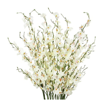 TYEERDEC Orchids Artificial Flowers, 10 Bunches Fake Silk Flowers for Decoration, Long Stem Artifici...