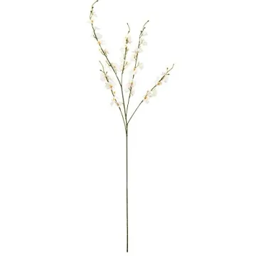 TYEERDEC Orchids Artificial Flowers, 10 Bunches Fake Silk Flowers for Decoration, Long Stem Artificial Flowers for Tall Vase Home Decor Indoor - White