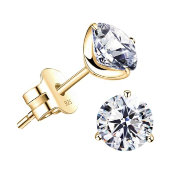 Stunning Flame Gold Plated Simulated Diamond Stud Earrings