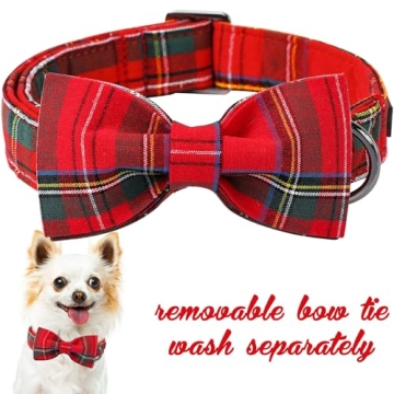 Unique Style Paws Christmas Dog Collar with Bowtie