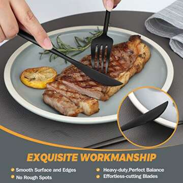 Luxury Matte Black Silverware Set for Stylish Living