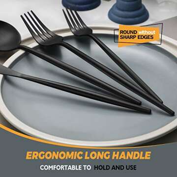 Luxury Matte Black Silverware Set for Stylish Living