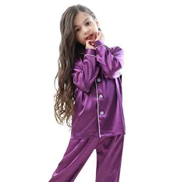 Silk Satin Pajamas Set for Kids 2-12 Years - Stylish Comfort