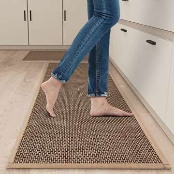 SUMLANS Kitchen Mat Set of 2 PCS, Cushioned Non Slip Rugs for Kitchen Floor, Absorbent Runner Comfor...