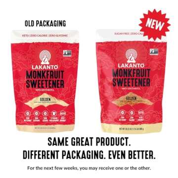 Lakanto Golden Monk Fruit Sweetener With Erythritol, Raw Cane Sugar Substitute From Monk Fruit Extract, Raw Sugar Replacement for Baking, Coffee & Tea, Gluten Free, Low Carb, Non GMO, Keto, 1.76 lb
