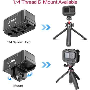 Camera Quick Release Tripod Mount, ULANZI Hummingbird DSLR QR Plate Adapter Vlog Filmmaking Quick Ac...