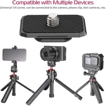 Camera Quick Release Tripod Mount, ULANZI Hummingbird DSLR QR Plate Adapter Vlog Filmmaking Quick Accessories Kits for Action Camera/DJI Zhiyun Gimbals/DJI Osmo Action/insta360/ Canon/Sony/Nikon