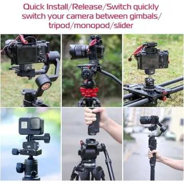 Camera Quick Release Tripod Mount, ULANZI Hummingbird DSLR QR Plate Adapter Vlog Filmmaking Quick Accessories Kits for Action Camera/DJI Zhiyun Gimbals/DJI Osmo Action/insta360/ Canon/Sony/Nikon