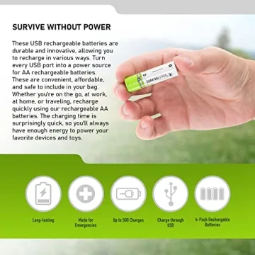 Survival Frog USB Rechargeable AA Batteries - Eco-Friendly Power