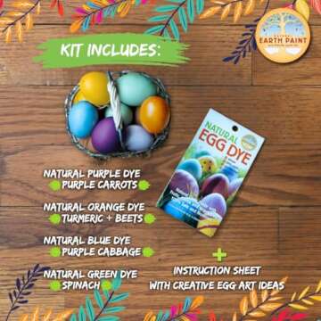 Natural Earth Paint Egg Dye Kit – Eco-Friendly, Non-Toxic Easter Egg Coloring for Kids & Adults ?...