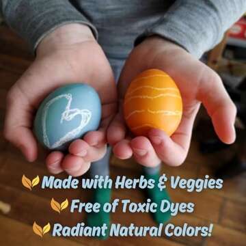 Natural Earth Paint Egg Dye Kit – Eco-Friendly, Non-Toxic Easter Egg Coloring for Kids & Adults – 4 Food-Safe Dyes, No Boiling Needed, Mixable Colors, Vegan & Sustainable