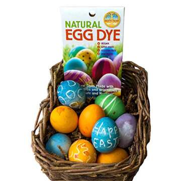 Natural Earth Paint Egg Dye Kit – Eco-Friendly, Non-Toxic Easter Egg Coloring for Kids & Adults – 4 Food-Safe Dyes, No Boiling Needed, Mixable Colors, Vegan & Sustainable