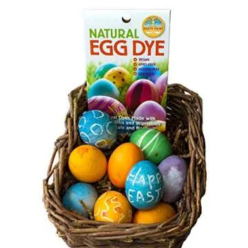 Natural Earth Paint Egg Dye Kit – Eco-Friendly, Non-Toxic Easter Egg Coloring for Kids & Adults – 4 Food-Safe Dyes, No Boiling Needed, Mixable Colors, Vegan & Sustainable