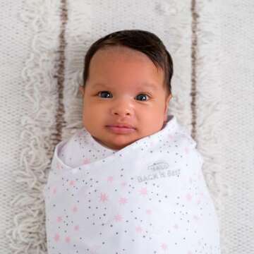 HALO 100% Cotton Sleepsack Swaddle, 3-Way Adjustable Wearable Blanket, TOG 1.5, Midnight Moons Pink, Newborn, 0-3 Months