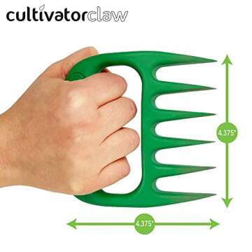 Bear Paws Cultivator Claw - Ergonomic Gardening Tools - Hand Held Garden Tool - Hand Rake - Strong Nylon Weeder - Manual Weeding, Aerating, Cultivating…