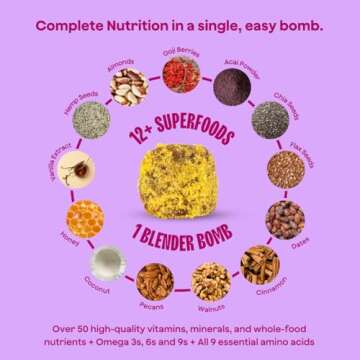 The Bomb Co. Blender Bomb, Get up & Goji, Superfood Smoothie Mix With Goji Berries, Hemp, Flax, Chia Seeds & Amino Acids, Gluten Free, High Fiber, 10 Servings