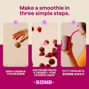 The Bomb Co. Blender Bomb, Get up & Goji, Superfood Smoothie Mix With Goji Berries, Hemp, Flax, Chia Seeds & Amino Acids, Gluten Free, High Fiber, 10 Servings
