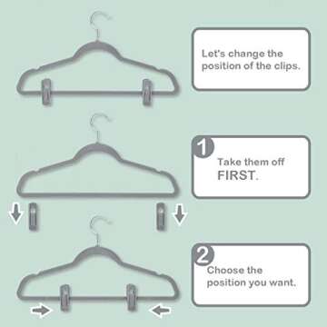 Trgowaul Velvet Hanger Clips for Stylish Closet Organization