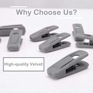 Trgowaul Velvet Hanger Clips for Stylish Closet Organization