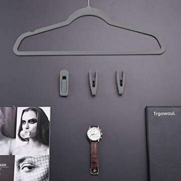 Trgowaul Velvet Hanger Clips for Stylish Closet Organization