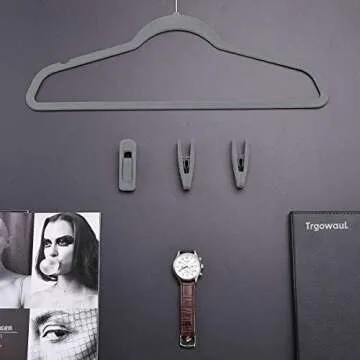 Trgowaul Velvet Hanger Clips for Stylish Closet Organization