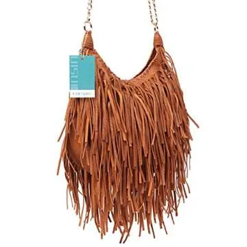 LUI SUI Women's Fringed Shoulder Bag - Trendy Crossbody