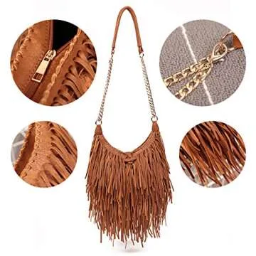 LUI SUI Women's Fringed Shoulder Bag - Trendy Crossbody