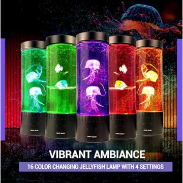 Brewish Jellyfish Lamp - 16 Color Changing Mood Lamps for Room Decor