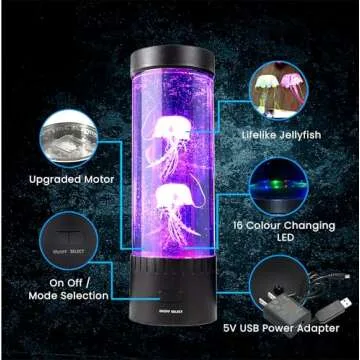 Brewish Jellyfish Lamp - 16 Color Aquarium Night Light