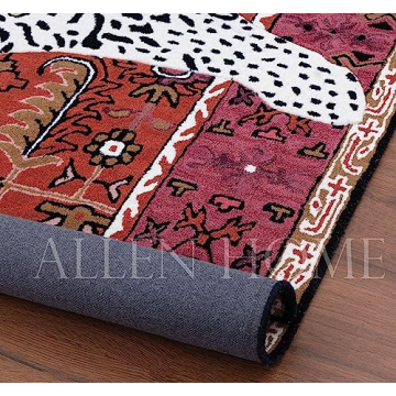 Allen Home Wool Area Rug | Octavia Leopard Design | Soft & Durable