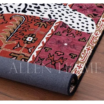 Allen Home Wool Area Rug | Octavia Leopard Design | Soft & Durable