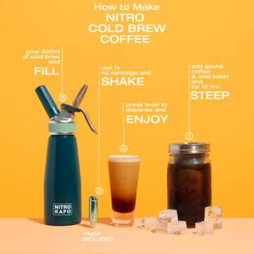 NITRO KAFO 0.5L Nitro Coffee Maker, Aluminum Nitro Cold Brew Coffee Maker with Special Nitro Diffuser Nozzle & Cold Brew Maker for Making Nitro Cold Brew, 1 Pint/0.5L