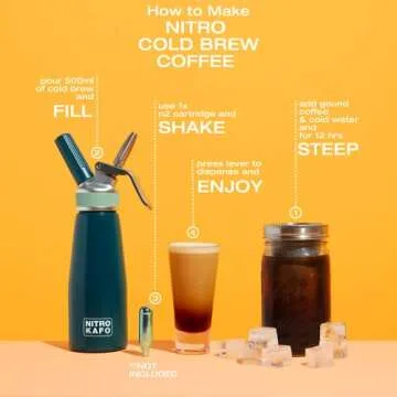 NITRO KAFO 0.5L Nitro Coffee Maker, Aluminum Nitro Cold Brew Coffee Maker with Special Nitro Diffuser Nozzle & Cold Brew Maker for Making Nitro Cold Brew, 1 Pint/0.5L