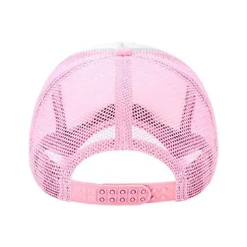 I Love Hot Dad Unisex Adjustable Trucker Hat - Pink