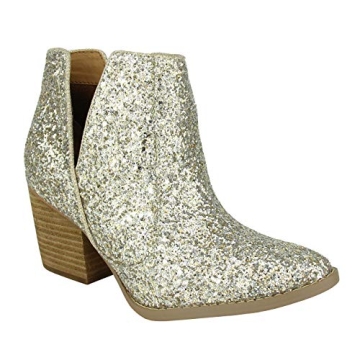 Not Rated Fiera Sparkly Gold High Heel Boots for Women - Elegant & Comfortable