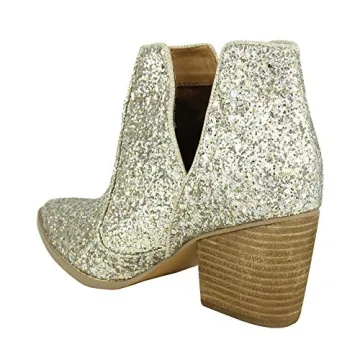Sparkly Gold High Heel Boots for Women - Elegant & Comfortable