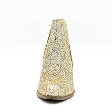 Sparkly Gold High Heel Boots for Women - Elegant & Comfortable