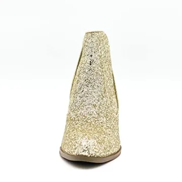 Sparkly Gold High Heel Boots for Women - Elegant & Comfortable