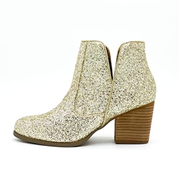 Sparkly Gold High Heel Boots for Women - Elegant & Comfortable