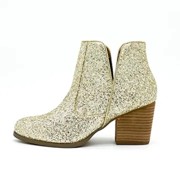 Sparkly Gold High Heel Boots for Women - Elegant & Comfortable