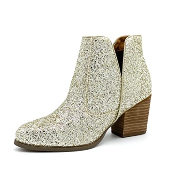 Sparkly Gold High Heel Boots for Women - Elegant & Comfortable