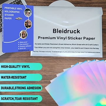 20 Sheets Holographic Printable Vinyl Sticker Paper